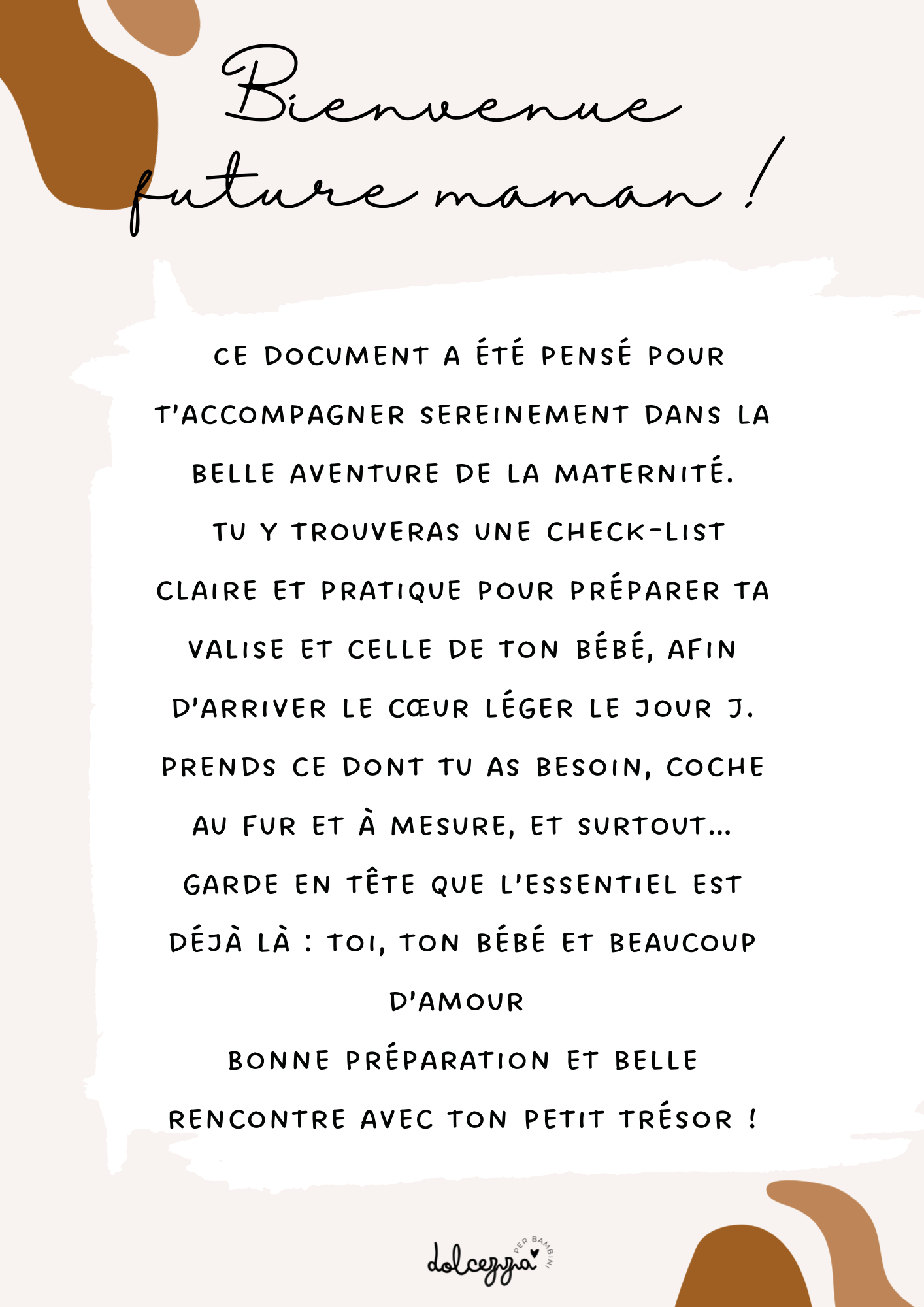 Check-list complète de la valise de maternité (fichier téléchargeable)
