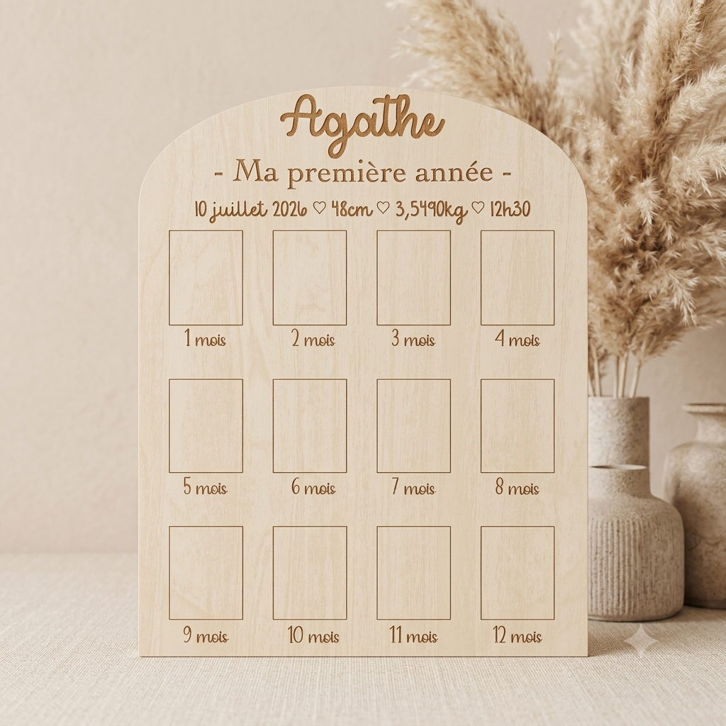Plaque en bois photo – Mes premières années