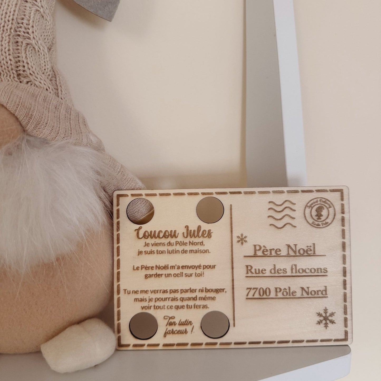 đ§ââïž Carte postale en bois du lutin farceur đ