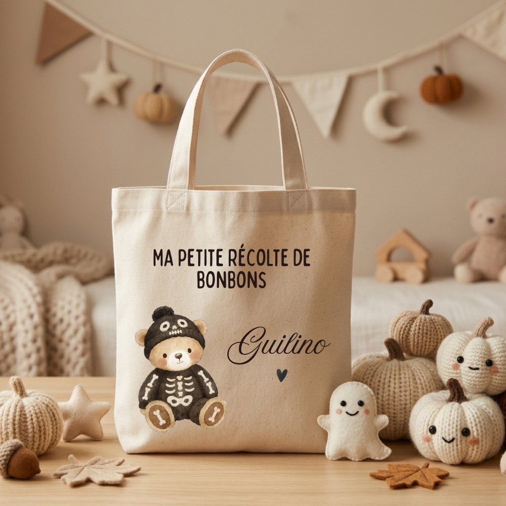 Tote Bag d'Halloween en Coton personnalisé 🎃👻