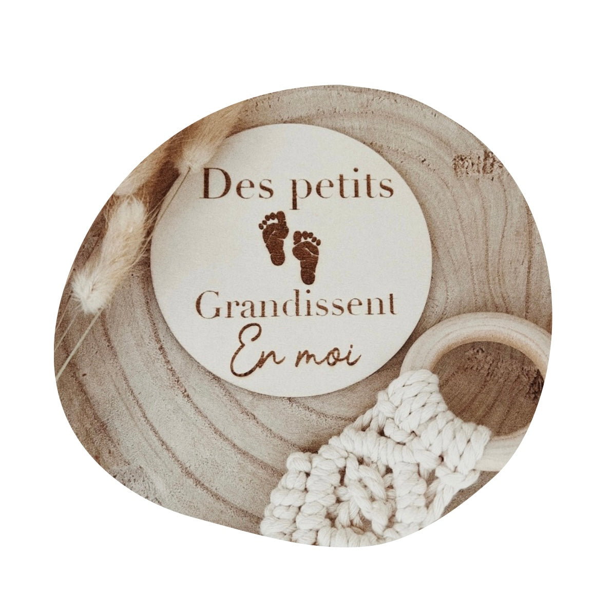 Cercle en bois gravé