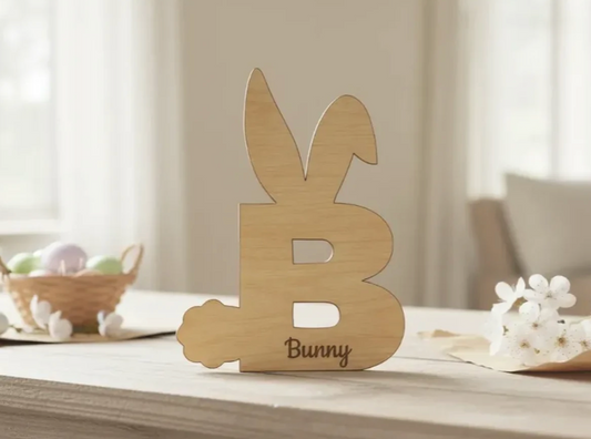 Initiale Lapin personnalisée – Décoration murale enfant