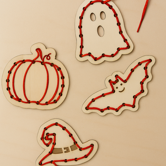 🧶 Kit de Laçage Halloween – Activité Créative pour Enfants 🎃