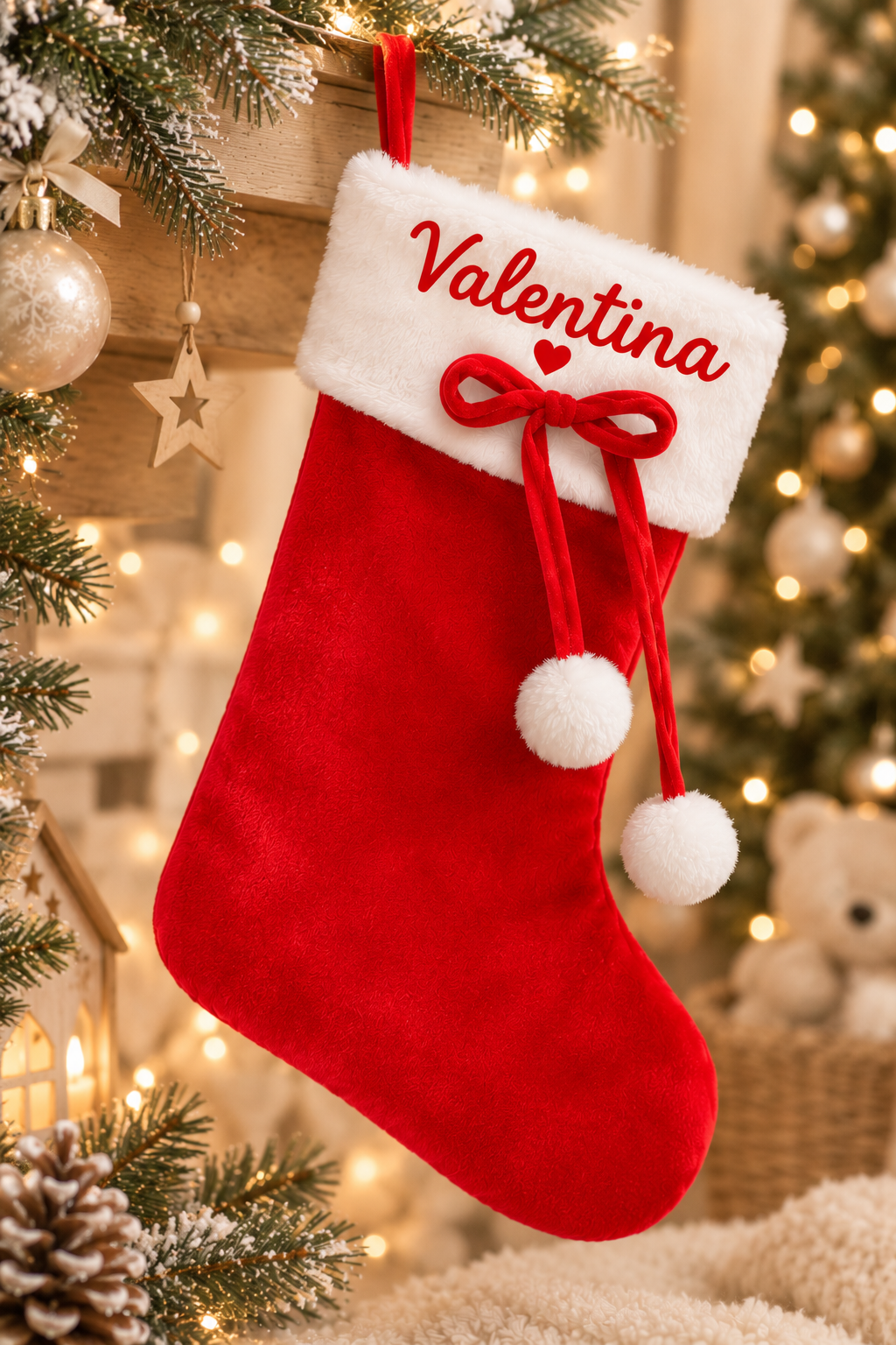 Chaussette de Noël personnalisée avec prénom 🎄❤️