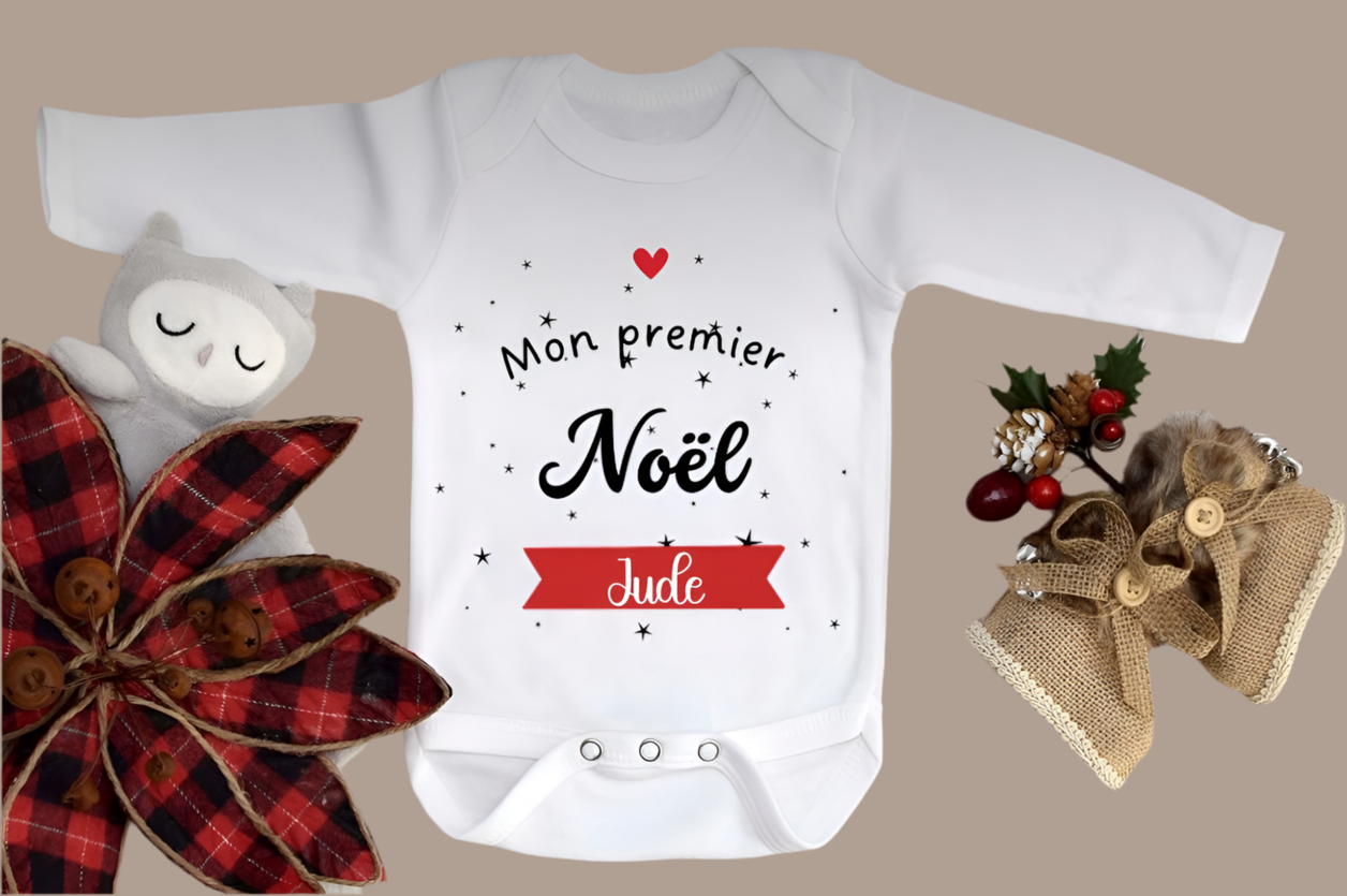 Body personnalisé « Mon premier Noël »