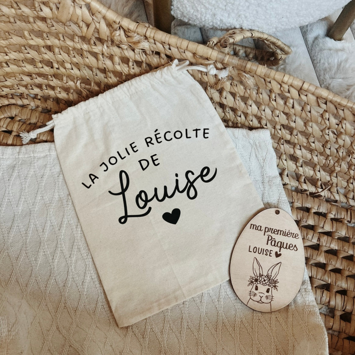 Pochon récolte de Pâques personnalisé