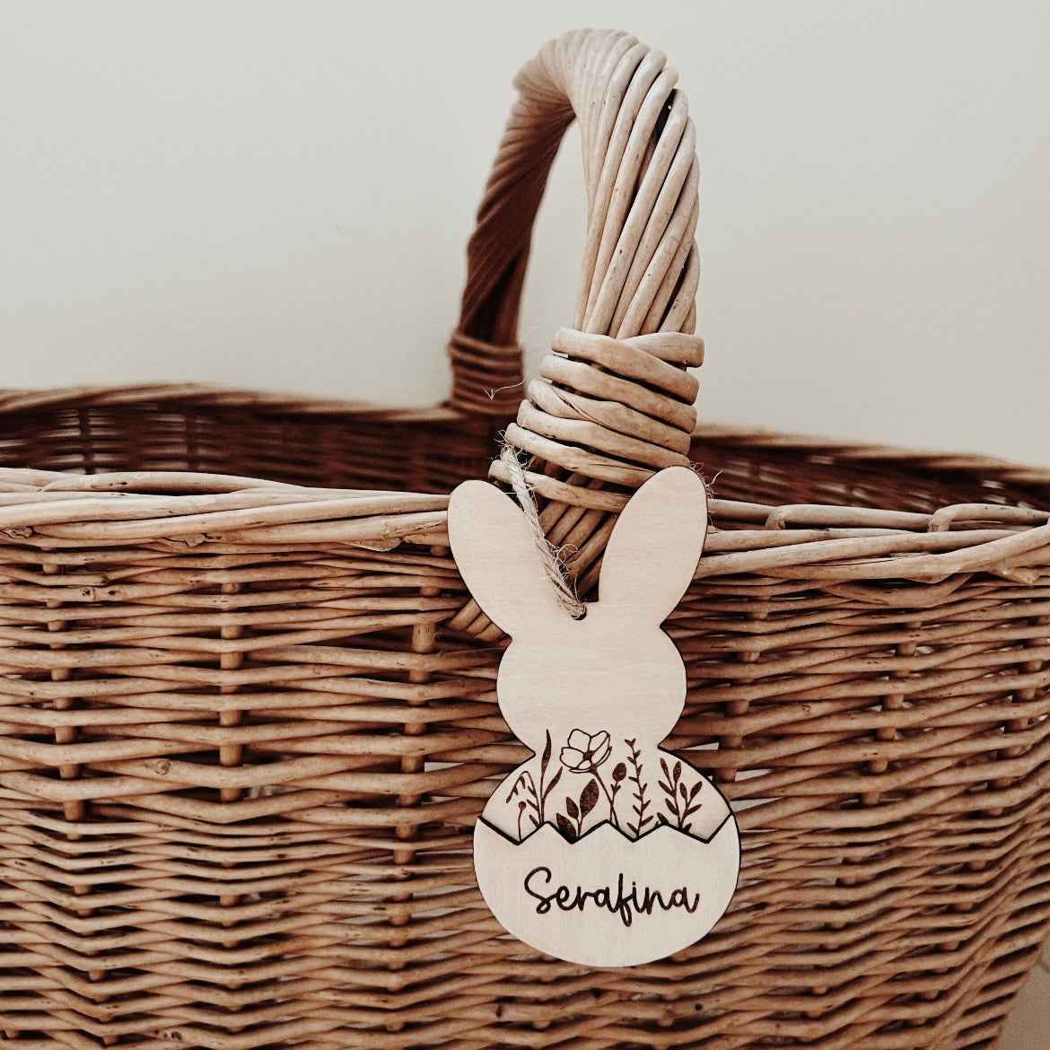 Suspension lapin à fleur personnalisable - Spécial Pâques