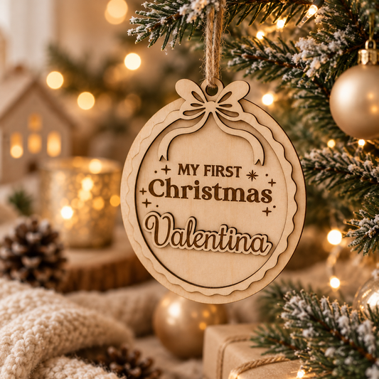 Ornement en bois personnalisé – Décoration de sapin unique