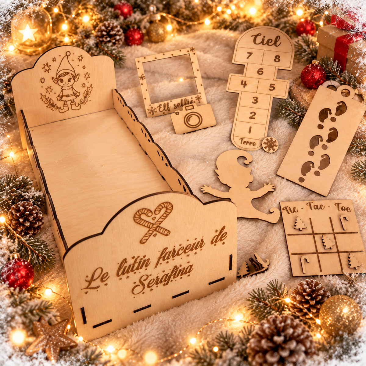 Kit du Lutin Farceur en Bois – Le coffret magique de Noël