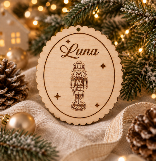 Ornement de Noël Personnalisé en Bois