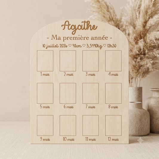 Plaque en bois photo – Mes premières années