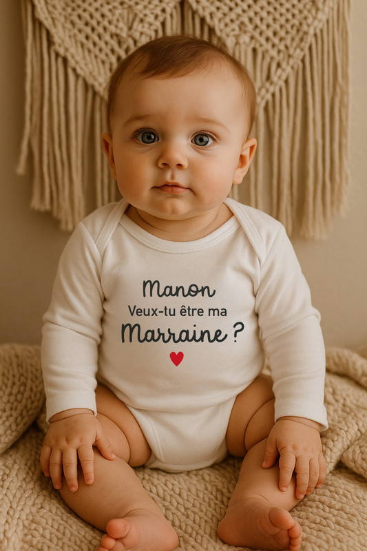 Body bébé personnalisé – Demande parrain et marraine