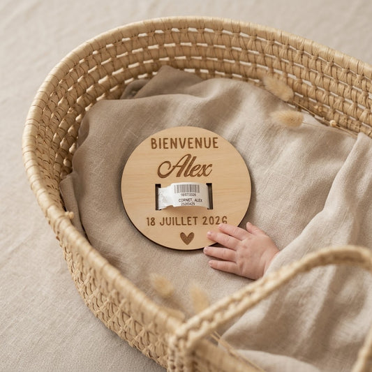 Support en bois pour bracelet de naissance