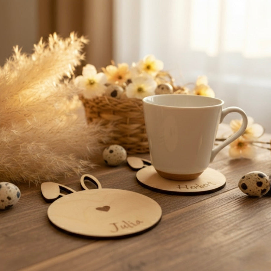 Sous-tasse Lapin Personnalisée – Spécial Pâques