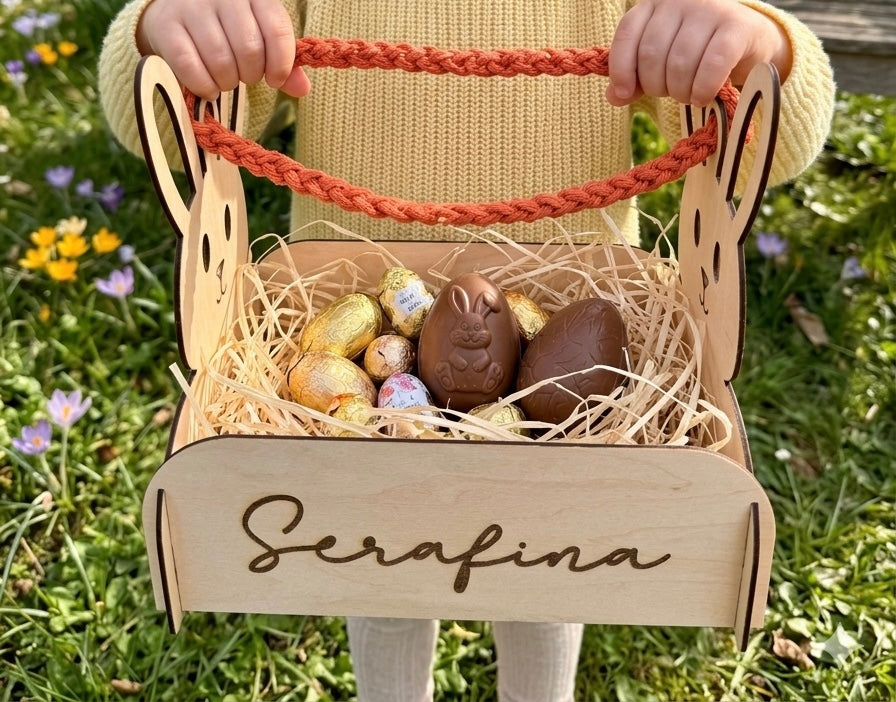 Panier de Pâques en bois personnalisé