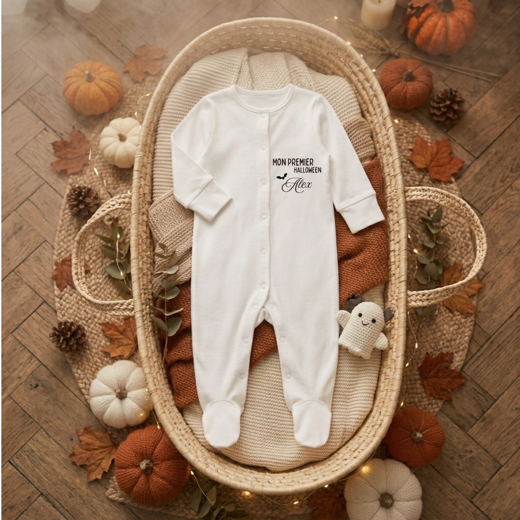 Pyjama Bébé Personnalisé — "Mon Premier Halloween"