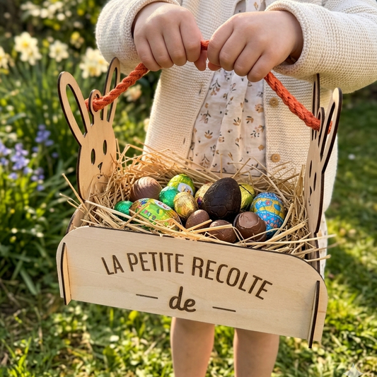Panier de Pâques en bois personnalisé
